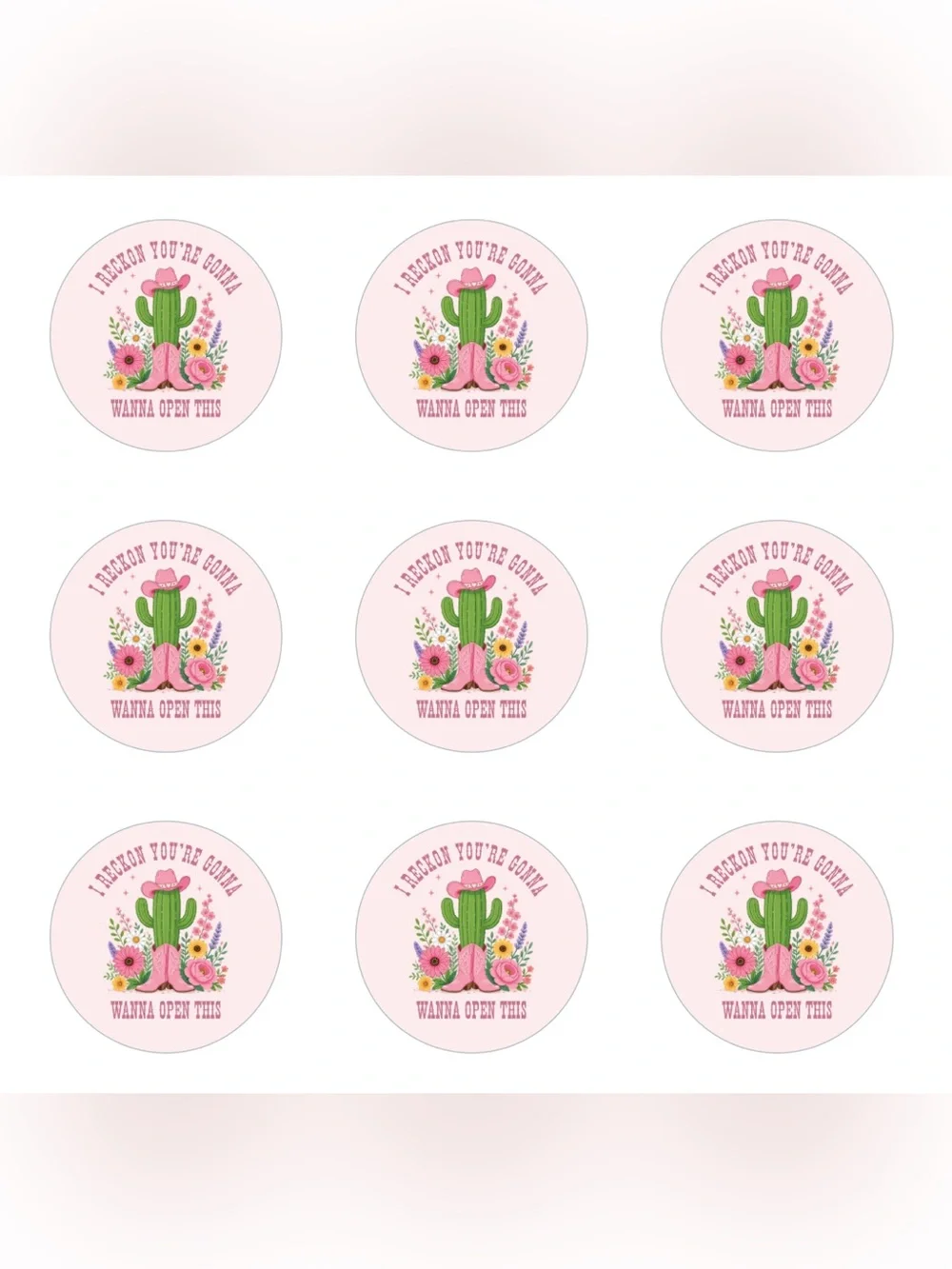 Pink Western Package Stickers (24CT)